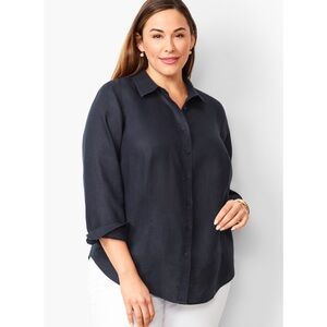 Talbots 100% Pure Irish Linen Long Sleeve Blouse - Size 16